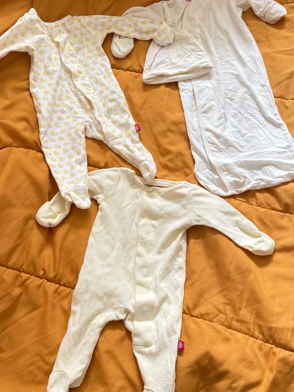 Magnetic Me Yellow & White Baby Footed One-Piece Pack